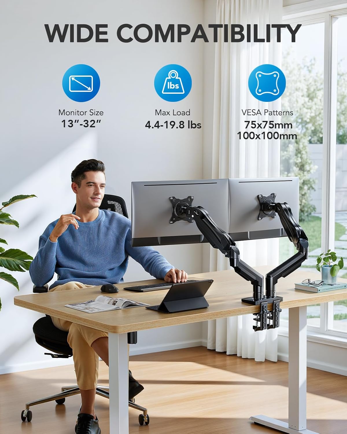 5 Best Monitor Arms for Standing Desks of 2026: In-Depth Reviews & Buyer’s Guide HUANUO Dual Monitor Mount Review