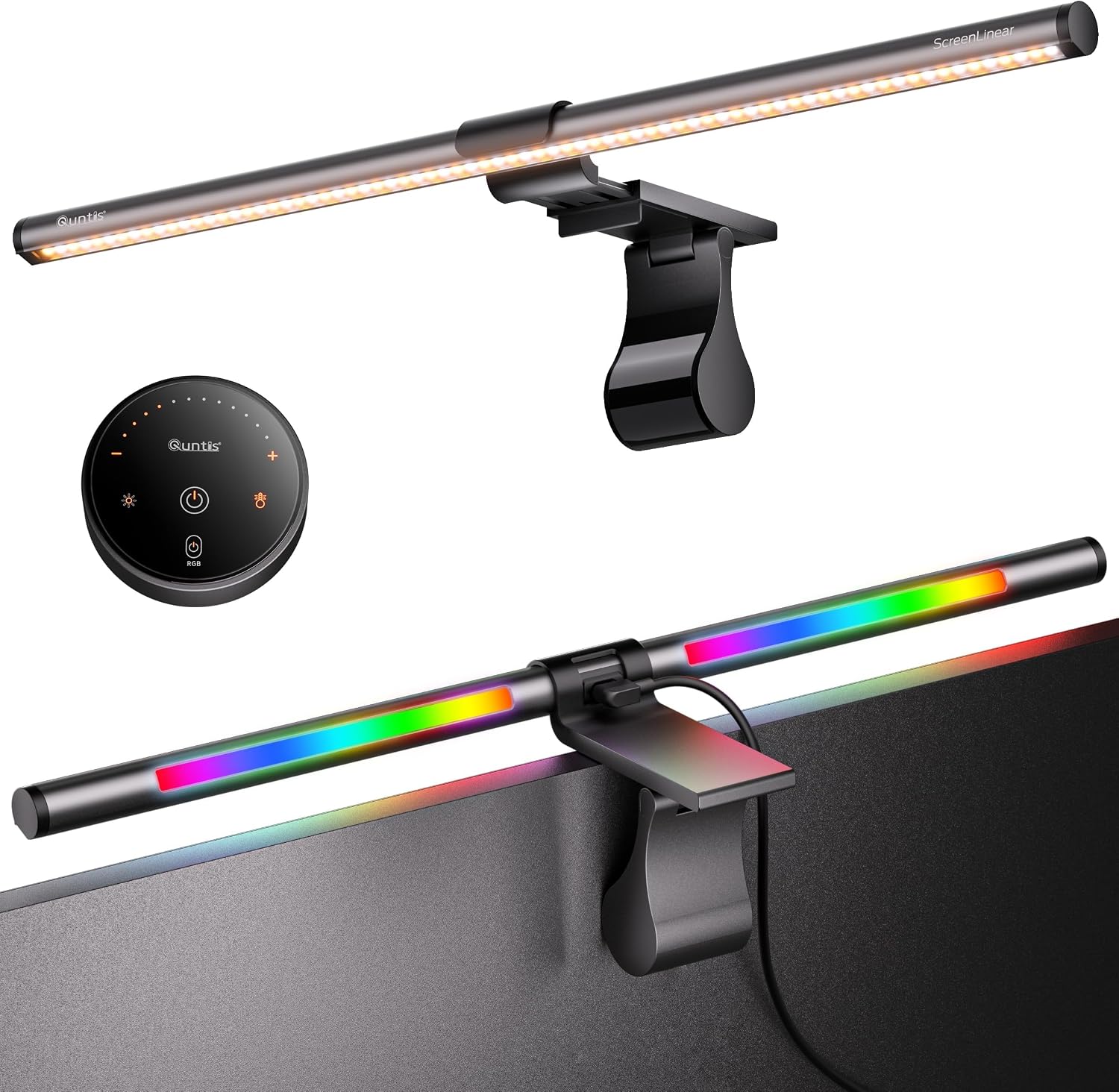 Best Monitor Light Bar (2026): Glare-Free Desk Picks Quntis RGB 20-inch monitor light bar with remote, gray