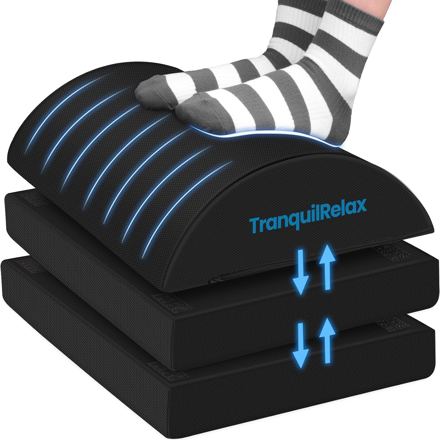 TranquilRelax three-layer under-desk foam footrest, black
