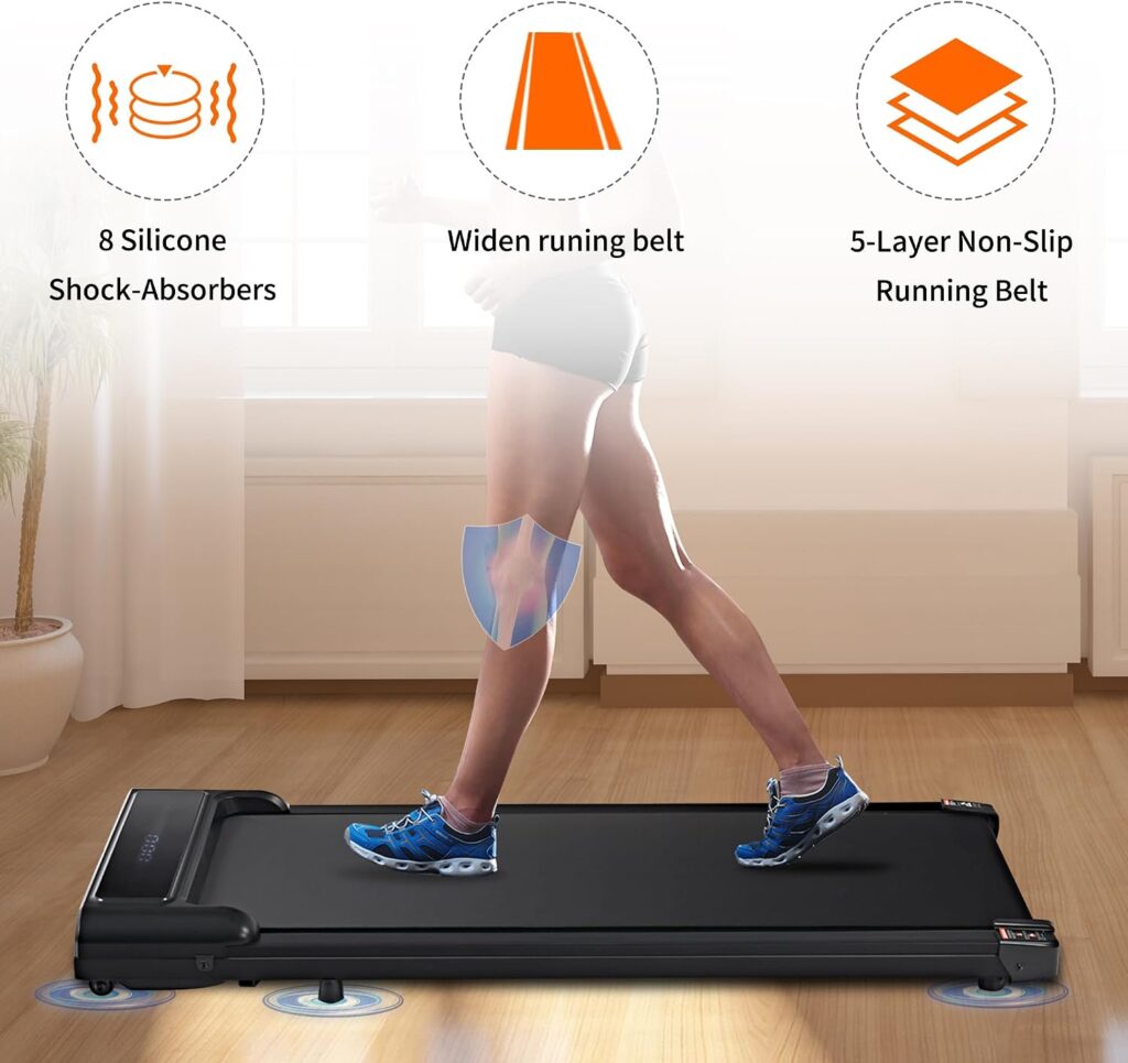 AYJOIR under-desk walking pad treadmill, black, remote control