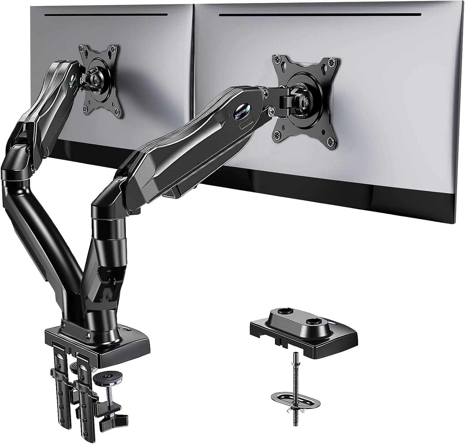 HUANUO Dual Monitor Stand with two monitor arms