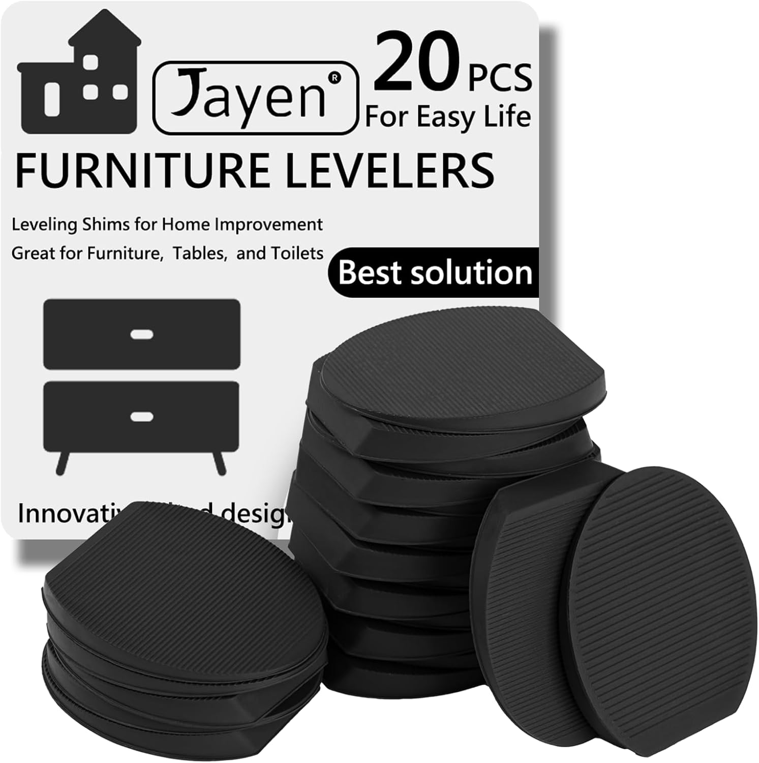 Jayen rubber shims table wedges, 20 pack